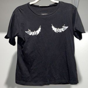 Eyelash Black Tee